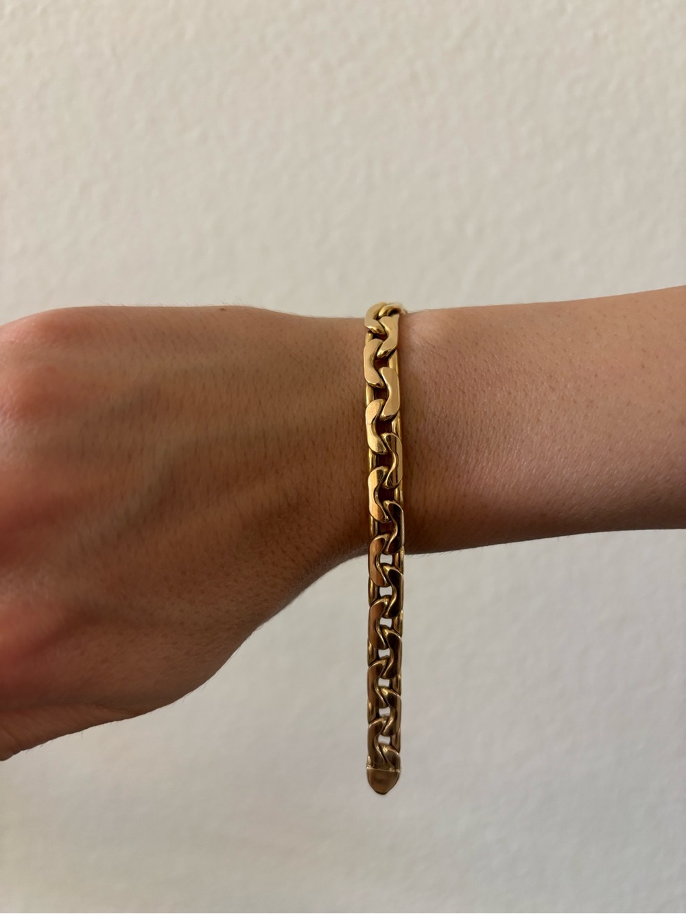 Solid 14K Gold Vintage Curb Chain Bracelet